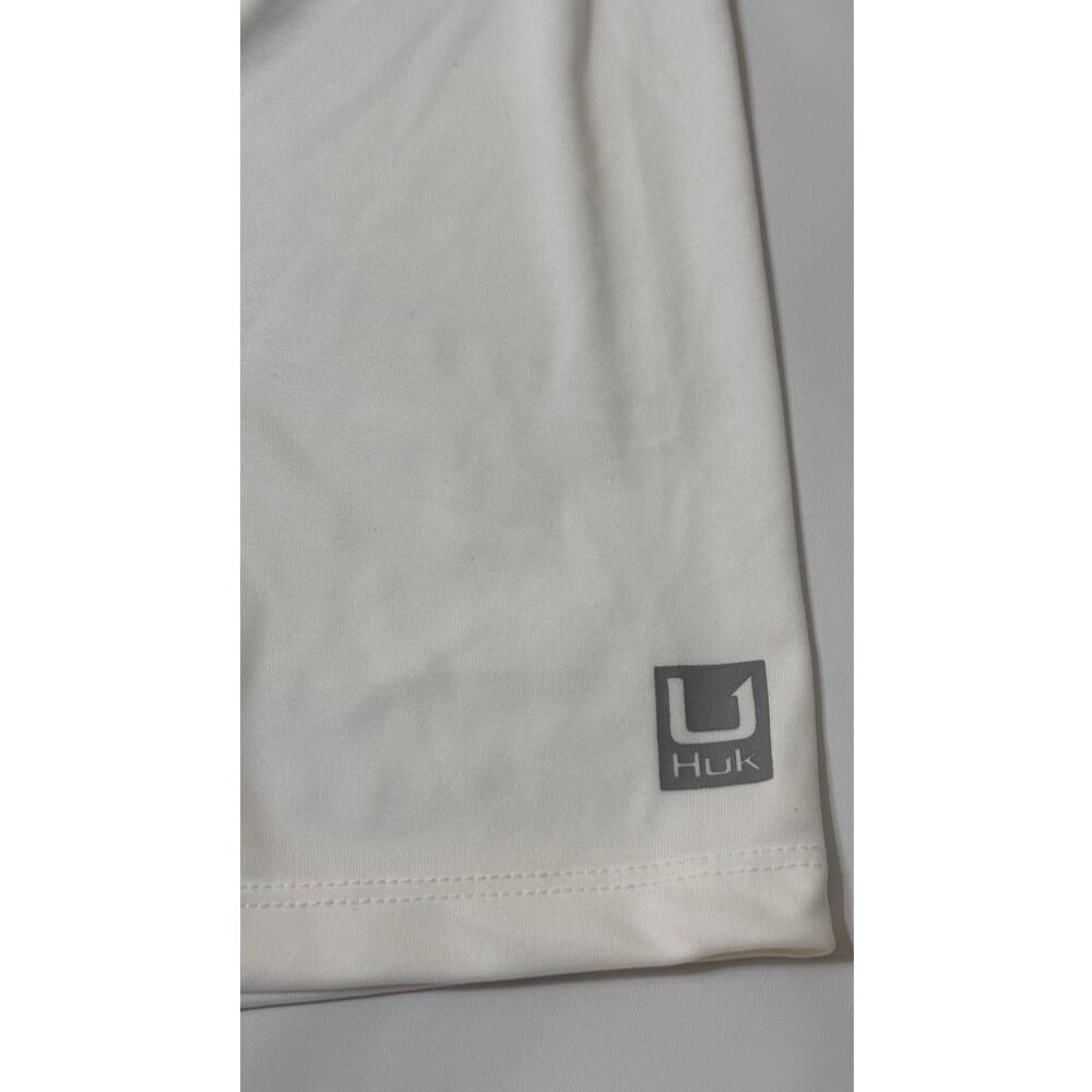 NWT Huk white polyester men's short sleeve outdoor athletic shirt, XXXL - Picture 3 of 7